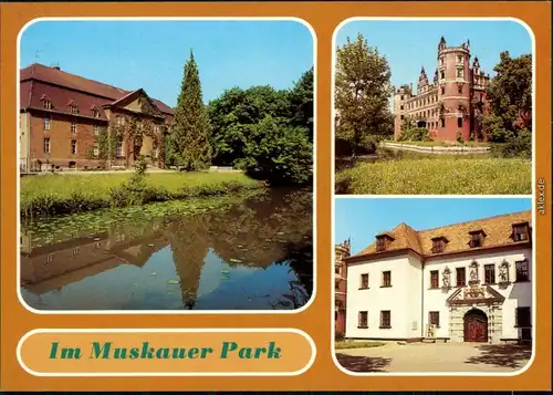 Ansichtskarte Bad Muskau Mužakow Moorbad, Schloßruine, Altes Schloß 1985