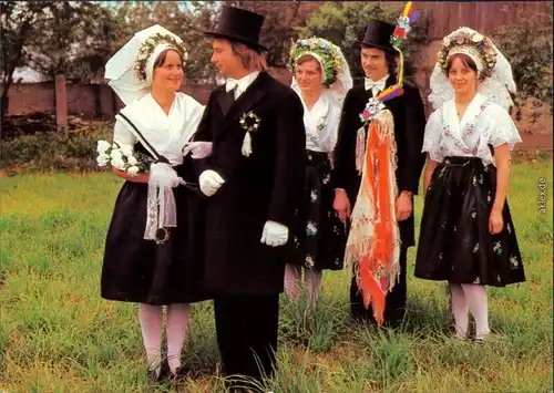 Ansichtskarte  Niedersorbische Hochzeit 1980