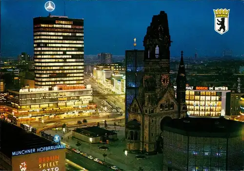 Charlottenburg-Berlin Europa-Center und Kaiser-Wilhelm-Gedächtniskirche 1990