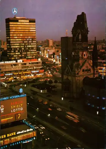 Charlottenburg-Berlin Europa-Center und Kaiser-Wilhelm-Gedächtniskirche 1975