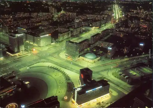 Ansichtskarte Berlin Blick vom Fernsehturm bei Nacht 1986