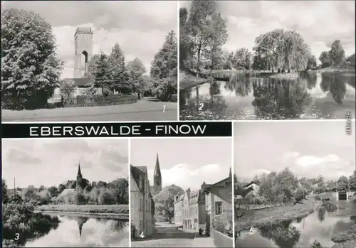 Eberswalde Wasserturm, Schwanenteich, Finowkanal, Brückenstraße, Schleuse 1979