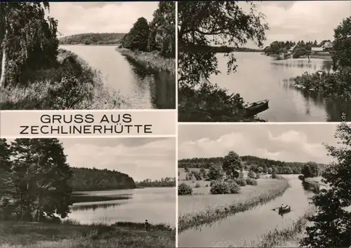 Ansichtskarte Zechlinerhütte-Rheinsberg Schlabornsee, Kanal 1973