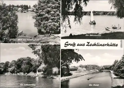 Zechlinerhütte-Rheinsberg Schlabornsee, Segelboot, am Kanal 1974