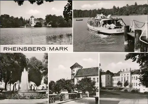 Ansichtskarte Rheinsberg (Mark) Schloss See Fähre Brunnen Park 1978