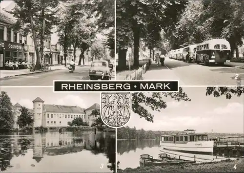 Rheinsberg (Mark) Straße der Jugend, Markt, Schloß, Dampferanlegestelle 1974