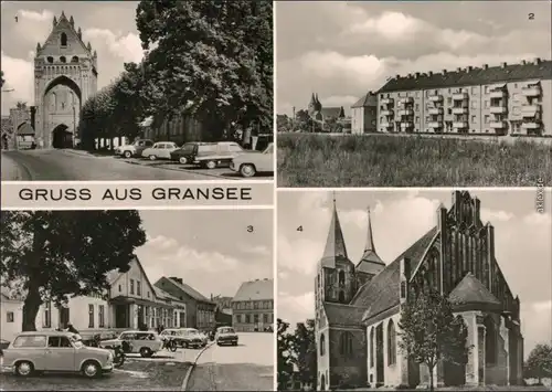 Gransee   Straße des Friedens, Gesellschaftshaus, St. Marienkirche 1973