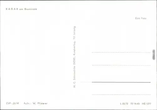 Ansichtskarte Kagar-Rheinsberg Braminsee 1972