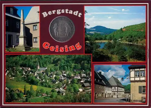 Geising-Altenberg (Erzgebirge Obelisk, Wappen Panorama, Kirche, Dorfstraße 2001