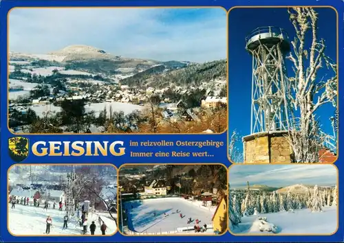 Geising-Altenberg (Erzgebirge)  Kohlhaukuppe, Skilift, Kunsteisstadion 1995