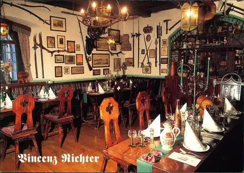 Ansichtskarte Meißen Weinstube Vincenz Richter - Innenansicht 1995