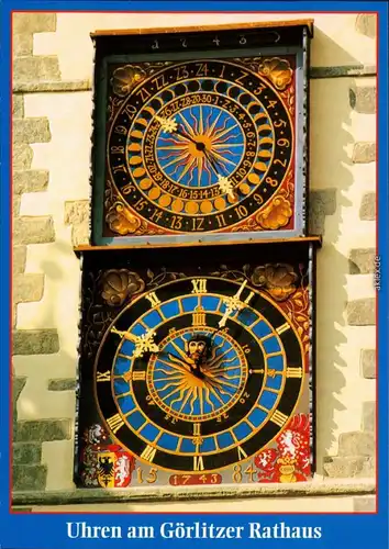Ansichtskarte Görlitz Zgorzelec Uhr am Rathaus 1995