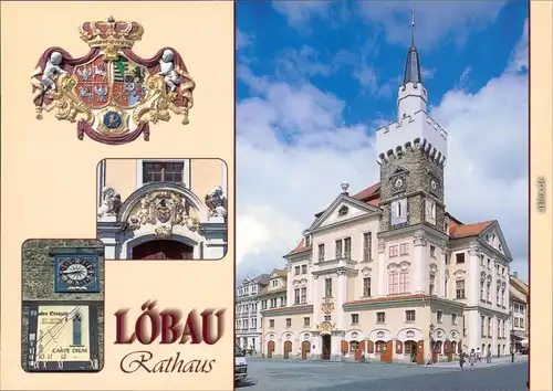 Ansichtskarte Löbau Rathaus Wappen 2003