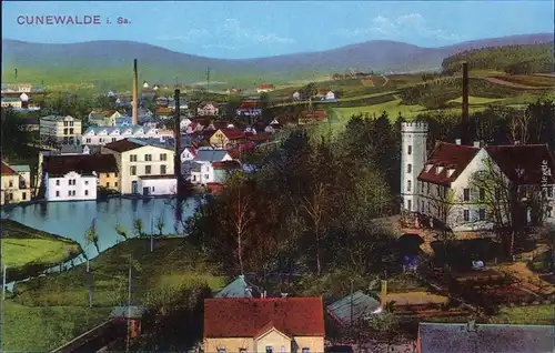 Ansichtskarte Cunewalde (Oberlausitz) Kumwałd Blick auf die Stadt 1910/1999