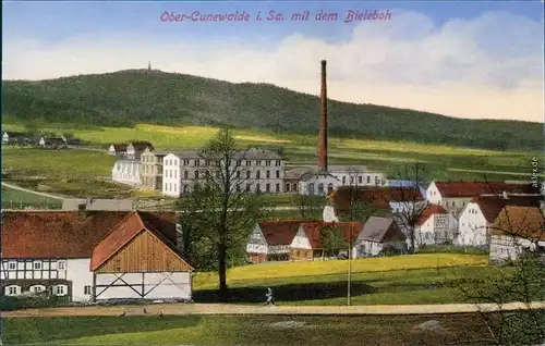 Cunewalde (Oberlausitz) Kumwałd Repro - Blick auf die Stadt 1910/1999