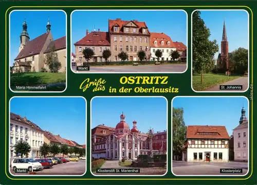 Ostritz (Oberlausitz) Wostrowc Kirche, Markt, St. Johannis Klosterplatz 1998
