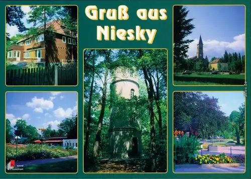 Niesky Niska Wachsmann-Haus, Zinzendorfplatz, Wartturm, Waldbad, Brunnen 1995