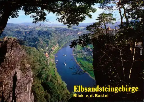 Ansichtskarte Rathen Blick von der Bastei 2002