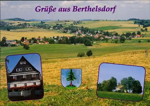 Ansichtskarte Berthelsdorf (Oberlausitz) Blick auf den Ort 2000