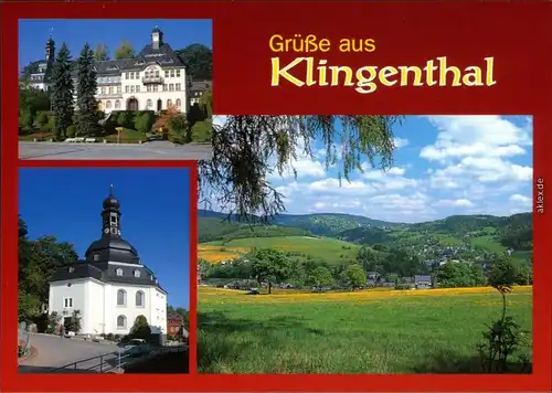 Ansichtskarte Klingenthal Rathaus, Rundkirche, Panorama 2002