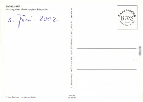 Ansichtskarte Bad Elster Moritzquelle, Marienquelle, Salzquelle 2002