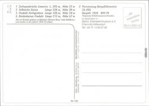Ansichtskarte Zschopau Eisenbahnbrücken, Zschopautal 2002