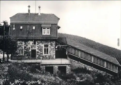 Ansichtskarte Heidelberg Bergbahn - Stationsgebäude mit Bahnsteig 1980