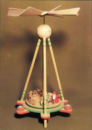 Ansichtskarte Seiffen (Erzgebirge) Seiffener Volkskunst - Kinderpyramide 1989