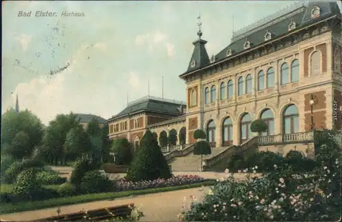 Ansichtskarte Bad Elster Kurhaus mit Gartenanlage 1904