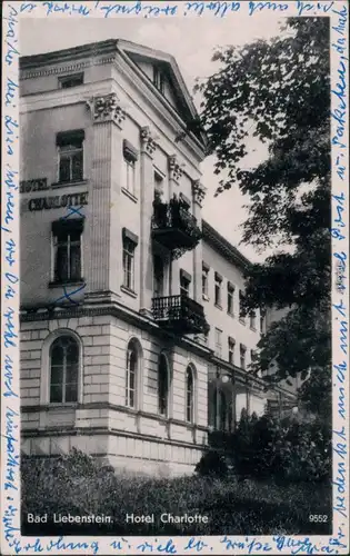 Ansichtskarte Bad Liebenstein Hotel Charlotte 1956