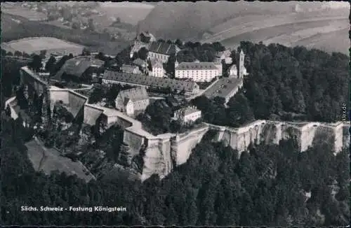 Königstein (Sächsische Schweiz) Festung Königstein - Luftbild 1961
