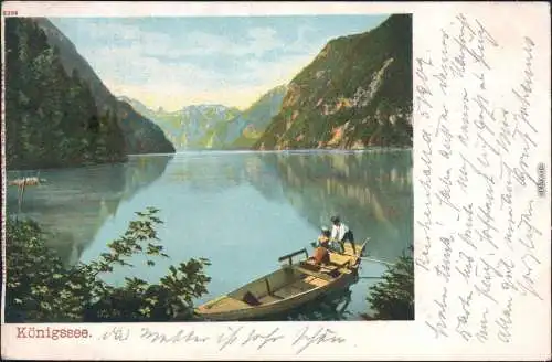 Ansichtskarte Schönau am Königssee Königssee mit Bootsfahrer 1902