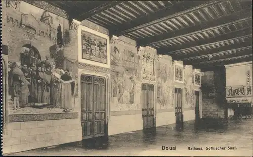 CPA Douai Dowaai Rathaus - Gothischer Saal 1914