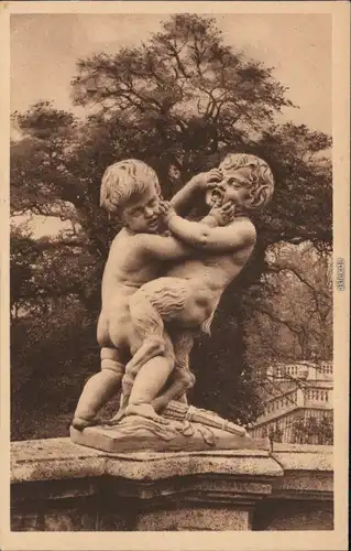 Ansichtskarte Würzburg Kgl. Hofgarten - Statue Kindergruppe 1928