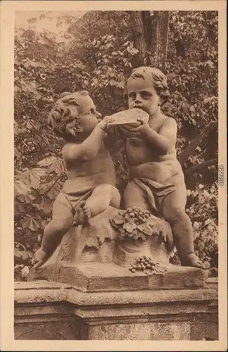 Ansichtskarte Würzburg Kgl. Hofgarten - Statue Kindergruppe 1928