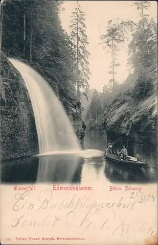 Herrnskretschen Hřensko Edmundsklamm / Edmundova Soutěska / Kamnitzklamm 1904