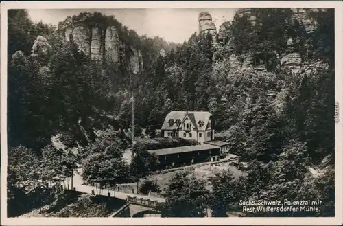 Ansichtskarte Polenz-Neustadt (Sachsen) Waltersdorfer Mühle 1930