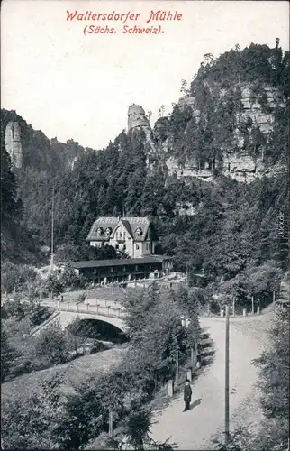Ansichtskarte Porschdorf-Bad Schandau Waltersdorfer Mühle 1912