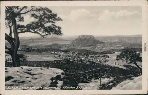 Ansichtskarte Gohrisch (Sächs. Schweiz) Blick auf den Ort 1953