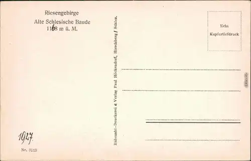 Ansichtskarte Schreiberhau Szklarska Poręba Alte schlesische Baude 1927