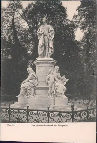 Ansichtskarte Berlin Goethe-Denkmal im Tiergarten 1913