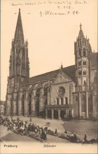 Ansichtskarte Freiburg im Breisgau Münster 1911