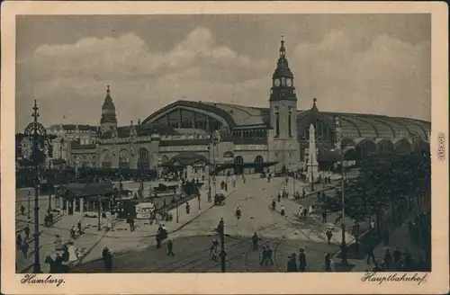 Ansichtskarte Hamburg Hauptbahnhof 1910