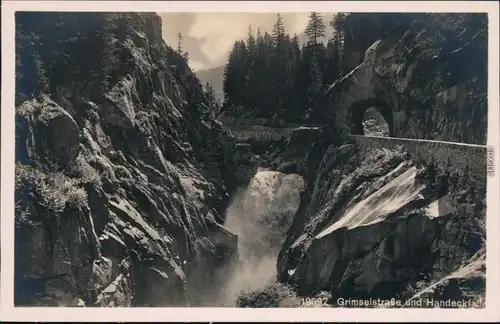 Ansichtskarte Guttannen Handeckfall mit Grimselstraße 1929