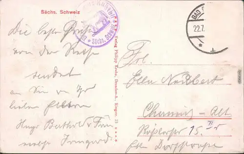 Bad Schandau Schrammsteine - Kuhstall, Himmelsleiter - Sächsische Schweiz 1910