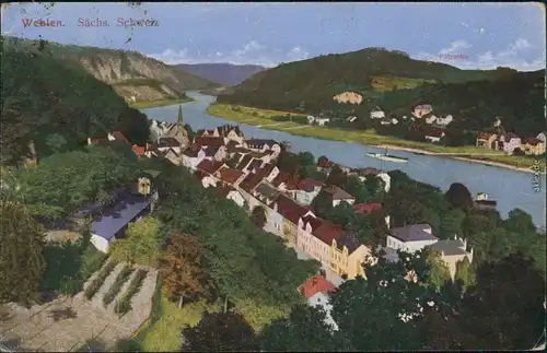 Ansichtskarte Wehlen Panorama-Ansicht 1922