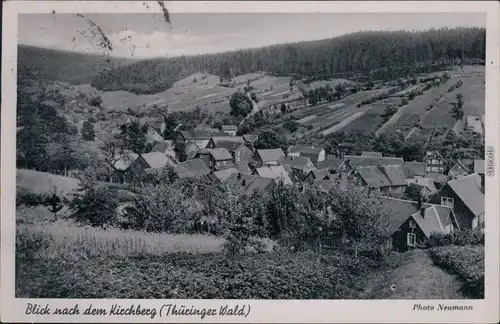 Ansichtskarte Suhl Panorama-Ansicht - Blick nach dem Kirchberg 1952