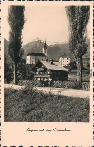Ansichtskarte Kaprun Kirche mit Bergmassiv 1955
