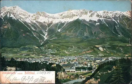 Ansichtskarte Innsbruck Blick auf den Ort vom Sillthal 1904