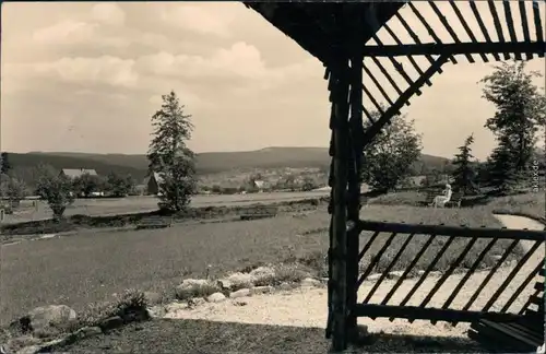 Ansichtskarte Schellerhau-Altenberg (Erzgebirge) Park mit Bänken 1960